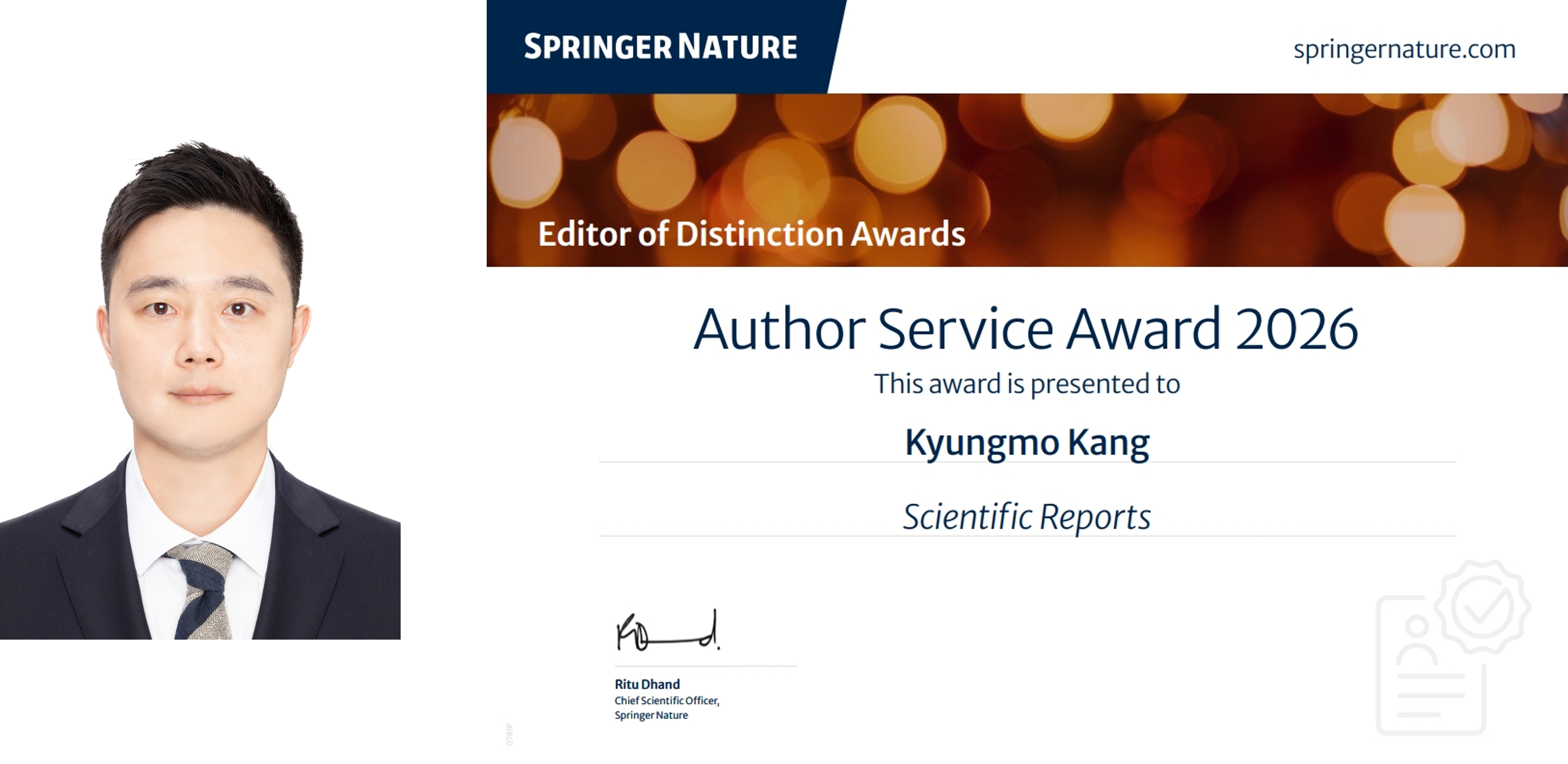 대진대학교 건축공학과 강경모 교수,  Springer Nature Editor of Dis 대표이미지